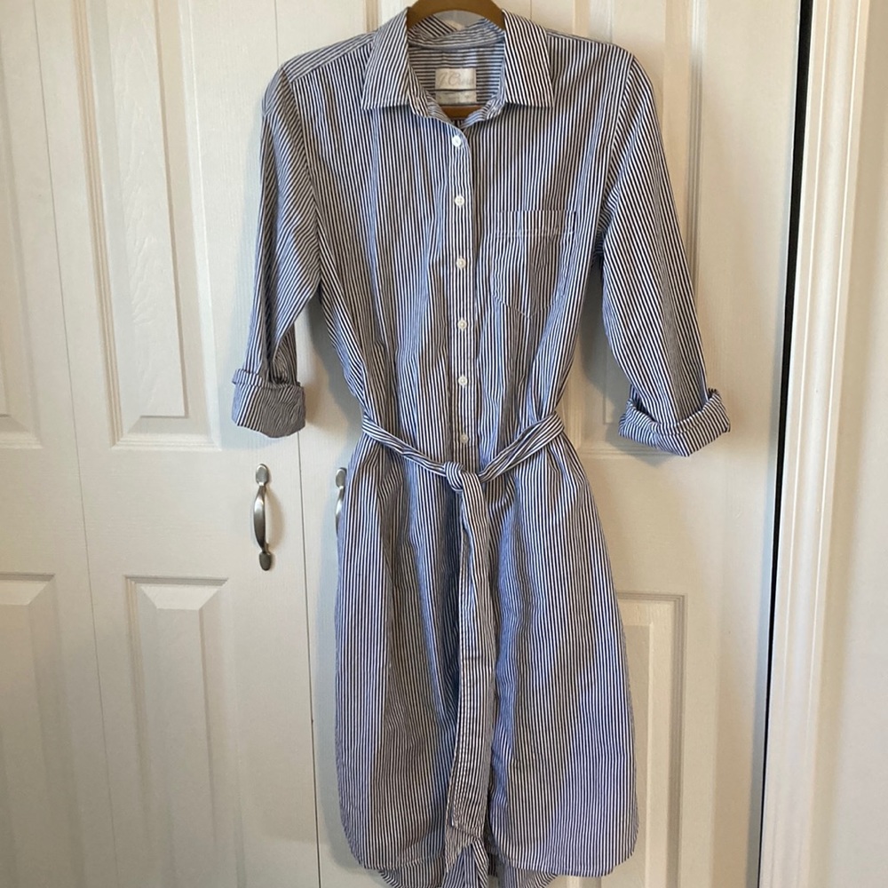 J. Crew Classic Striped T-Shirt Dress Size 8 with pockets